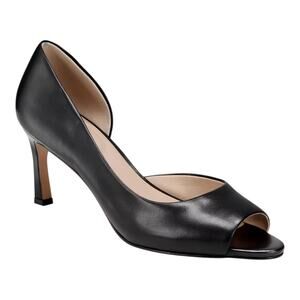 Giani Bernini Women's Valorr Peep Toe d'Orsay Leather Heel Pumps Black Size 9 M